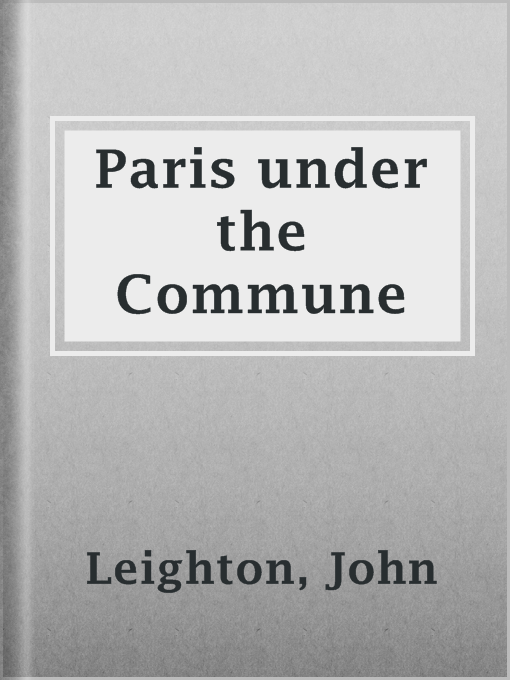 Cover image for Paris under the Commune